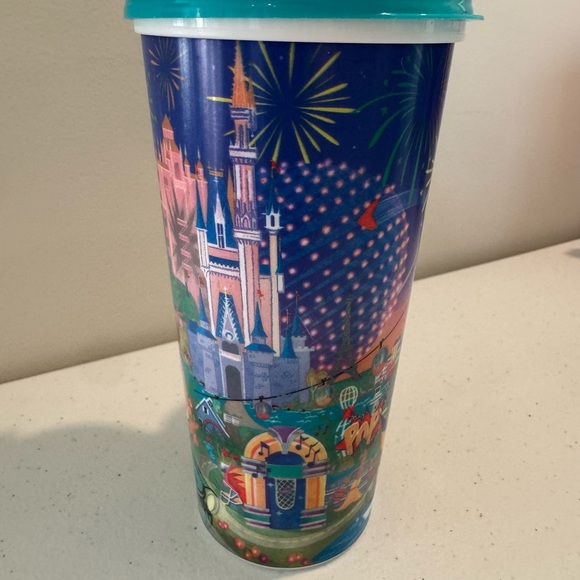Disney Parks Disney World Resort Travel Mug Cup Teal Lid - Picture 4 of 12
